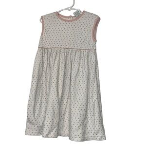 Grace & James Sleeveless floral White Dress with Pink Trim Pima cotton sz 5